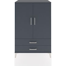 Hyperion Dolap 3 Raflı 2 Çekmeceli 2 Kapaklı 88x44x134 Antrasit-antrasit Antrasit