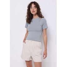 Colin's Colins Slim Fit Yuvarlak Yaka Düz Kadın Yeşil Kısa Kol Tişört Cl1073188 Q1.v1 Mgr Mint Yeşili