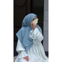 Qalortex Scarf Pamuklu Organik Modal Eşarp-bebe Mavi