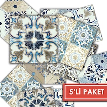 Kendinden Yapışkanlı Fas 4 Desenli Pvc Karo 20x20 Cm 5 Li Paket
