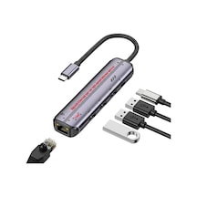 5'i 1 Arada Type-c Hub Çoklayıcı - Gigabit Ethernet Rj45 1000mbps Ve 100w Pd Şarj Adaptörü-ap-101
