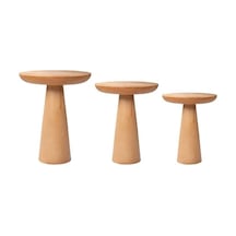 Mushroom Üçlü Zigon Sehpa Naturel