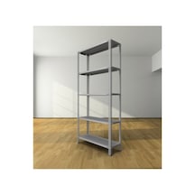 Çelik Raf 31x93x200 Cm 5 Katlı Galvaniz Raf, Depo, Bakkal, Kiler, Dosya, Market, Kitaplık Rafı Gri