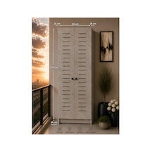 Flower Dolap Çok Amaçlı Kombi Dolabı Balkon Dolabı Kiler Dolabı Gri