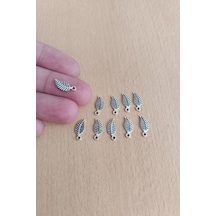Tesbih Püskül Sallantı Aparatı Yaprak Model Metal Aparat 10 Adet Gri Gri