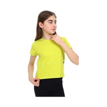 Toontoy Kids Toontoy Kız Çocuk Bisiklet Yaka Kısa Kollu Tişört Açık Yeşil