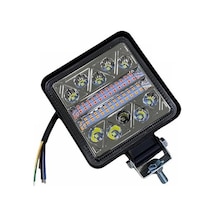 Tecnopoint Beyaz Led Sarı Kırmızı Çakarlı Kare Off Road Sis Farı Çalışma Lambası 26 Led 10-36v 102w
