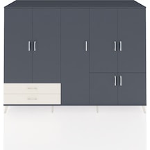 Kronos Dolap 12 Raflı 2 Çekmeceli 7 Kapaklı 220x59x163 Antrasit-antrasit/aytaşı Antrasıt/aytası - Antrasıt