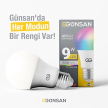 Günsan Akıllı Wifi Led Ampul Rgb Çok Renkli Tuya Ve Smart Life Uygulama Destekli 9w 2700k-6500k Ayarlanabilir Rgb - Ayarlanabilir Renk Sıcaklığı Ve Parlaklık