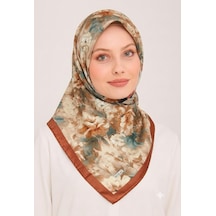 Miray Nevada Büyük Boy Organik Pamuk Eşarp - 120 X 120 - 06580 Kiremit