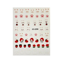 Nail Art Sticker Kendinden Yapışkanlı, Tırnak Süsleme, Tırnak Dövmesi Stikır 2290 Kırmızı-2290
