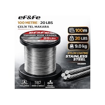 Effe Hg2501 Çelik Tel Makara 100m 20lbs 9.0kg Nylon Coating Stainless Steel 20 Lbs