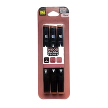 Tr Tinge Marker 3'lü Wood Set, Renkli Keçeli Kalem Seti Genel