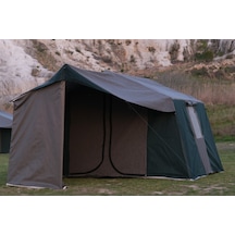 Kapı Sineklikli 2+1 L Mutfaklı Double Kamp Çadırı 4-6 Kişilik - Yeşil