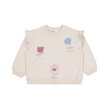 Civil Girls Lale Baskılı 2-5 Yaş Sweatshirt Taş