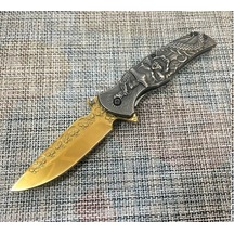 Browning Kuru Kafa Desenli Gri Gold Kamp Çakı Gri