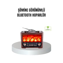 Solar Şarjlı Şömine Alev Efektli Bluetooth Hoparlör 7w Taşınabilir Ses Sistemi - Lisinya