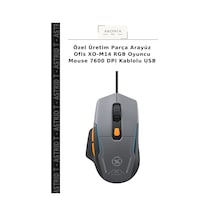 Özel Üretim Parça Arayüz Ofis Xo-m14 Rgb Oyuncu Mouse 7600 Dpı Kablolu Usb