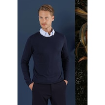 Tr 858 Slim Fit Lacivert Klasik Triko Lacivert