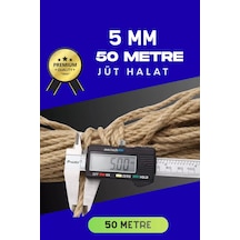 5 Mm 50 Metre Jüt Halat Dekoratif Hasır İp Urgan Süs