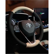 Toyoto Corolla Uyumlu Nubuk Alcantara Bej Deri Direksiyon Kılıfı