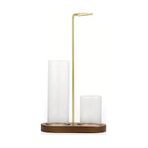 Honeybeeshop Geri Dönüştürülmüş Ahır Mumluk Cam Tabak Mermer Taban Retro 5 Çift Yuvarlak Bardak Tütsü Brülörü