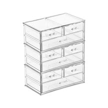 Poomy 6 Katlı 9 Çekmeceli Çok Amaçlı Akrilik Makyaj Organizer 24x14x30 Cm
