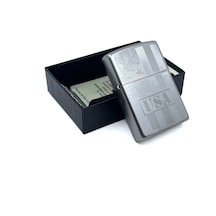 Zippo A.b.d Bayrağı Dizayn Çakmak Gri