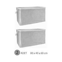 Yorgan Hurcu Mega Hurç 80x60x40 Cm Gri - 2 Adet Pamuklu 80 X 60 Gri Diğer