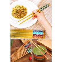 Şef Aşçı İçin Bambu Chopstick Çubuk Yemek Çubuğu Yıkanır Tekrar Kullanılır 3 Çift 6 Adet