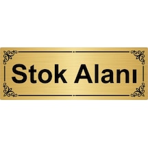Stok Alanı 7x20cm Altın Renk Metal Yönlendirme Levhası
