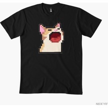 Flood Of Style Komik Kedi Piksel Tişört Erkekler Kadınlar İçin % 100% Pamuklu Tişörtler Kısa Kollu Üstler 12 Siyah