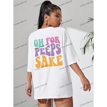 Startmore Unisex Bay Qutie Sloganlı Grafik Düşük Omuz Tişört Kod-1371 Beyaz