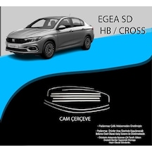 Fiat Egea Uyumlu Cross Krom Cam Çerçevesi 8 Parça 2020+