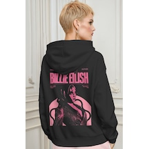 Sevbano Billie Eilish Şarkıcı Sırt Baskılı Unisex Oversize Premium Hoodie Siyah