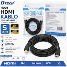 D-tech Dt-h006 5 Metre 4k Hdmı Kablo Yüksek Hızlı Görüntü Ve Ses Aktarımı
