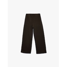 Koton Viskon Karışımlı Basic Geniş Paça Pantolon Kahverengi 6wkg40199ak Kahve