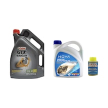 Castrol GTX 10W-40 A3/B4 Yarı Sentetik Motor Yağı 4 L + Organik Kırmızı Antifriz 3 L + Cam Suyu 80 ML