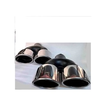 90 Mm Yassı Kesik Çiftli Sağ Sol Takım Egzoz Ucu