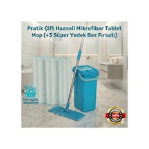 Çift Hazneli Tablet Mop Temizlik Seti +3 Yedek Mop