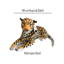 Kükreyen Sesli Peluş Kaplan Peluş Leopar Çok Renkli
