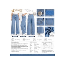 La Carte Dilek Bol Paça Wide Leg Lycralı Kadın Kot Pantolon Buz Mavisi