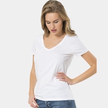 Wtshirt Milano Kısa Kol Derin V Yaka Kadın T-shirt Beyaz Beyaz Wtshirt Milano Kısa Kol Derin V Yaka Kadın T-shirt Beyaz Beyaz