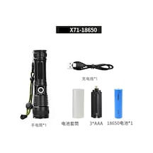 P70 Güçlü Işık El Feneri: Su Geçirmez, Type-c Şarj, Büyük Güç Led, P50 Fener + Usb Kablo + 18650 Pil Çok Renkli Çok Renkli