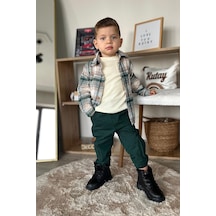 Miniğimin Cicileri Ekose Gömlekli 3 Lü Erkek Bebe Takım - Yeşil