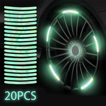 Çok Renkli 20 Adet Araba Tekerleği Yansıtıcı Etiket Lastik Tekerlek Göbeği Yansıtıcı Etiket Kişiselleştirilmiş Vücut Aydınlık Çıkartmalar 20pcs