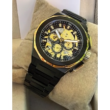 Raymond Premium Seri Siyah Çelik Erkek Kol Saati