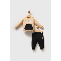 U.S. Polo Assn.  Erkek Bebek 2li Takım - Bej Bej