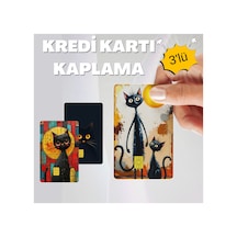 Sevimli Kediler Kart Kaplama 3'lü Set No2 Kredi Kartı & Akbil Sticker Standart