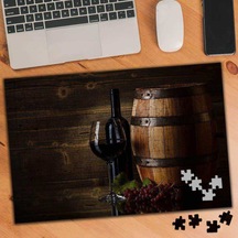 Kırmızı Üzüm Şarap Fıçısı Resmi 240 Parça Puzzle Yapboz -74774
